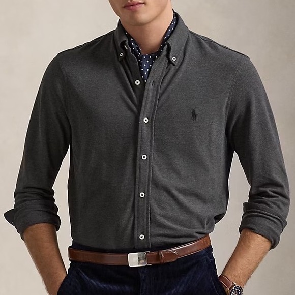 Ralph Lauren Other - Ralph Lauren Men's Charcoal Gray Featherweight Mesh Button Down‎ Size XL
